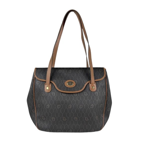 Christian Dior Shoulder Bag Leather Brown Gold Women's Z5030 - Picture 1 of 5